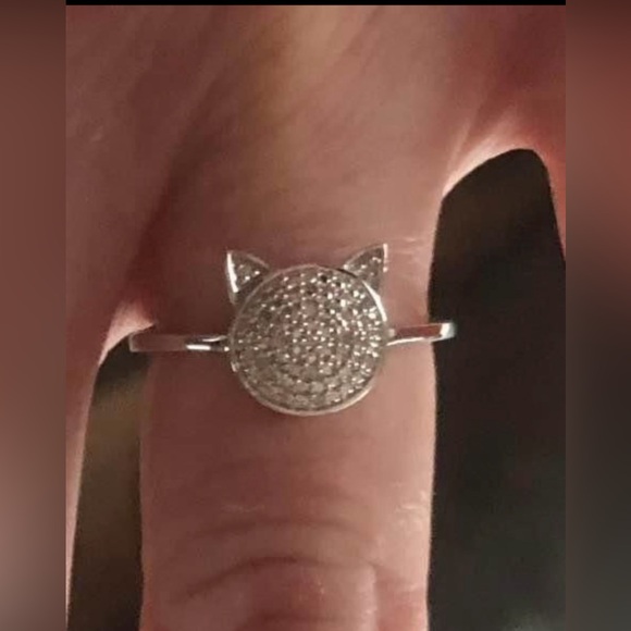 Diamond sterling silver zales cat ring - Picture 4 of 4